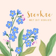 Condoleancekaart bloemen vergeet me nietjes