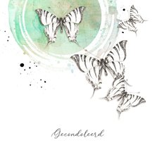 Condoleancekaart fly away butterflies