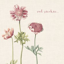 Condoleancekaart met illustratie anemonen