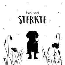 Condoleancekaart met silhouette van een hond
