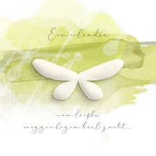 Condoleancekaart witte vlinder groen