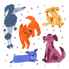 Dierenkaart feestelijke honden