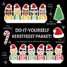 Do-it-yourself kerstfeest uitknip feestpakket kaart