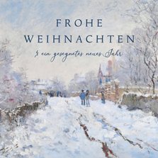 Duitse kerstkaart van schilderij winterlandschap