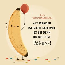 Duitse verjaardagskaart met grappige banaan