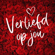 Een romantische anonieme valentijnskaart met rozen 