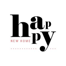 Felicitatie happy new home typografisch