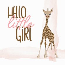 Felicitatie - hello little girl giraf
