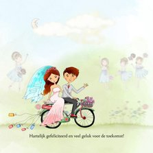 Felicitatie huwelijk met fiets