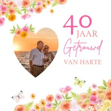 Felicitatie huwelijksjubileum rozen aquarel