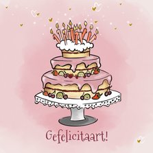 Felicitatie verjaardag met een lekker taart