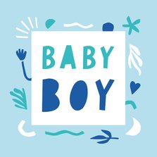 Felicitatiekaart Baby Boy vrolijke vormen