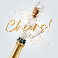 Felicitatiekaart champagne nieuwe woning huis gekocht cheers