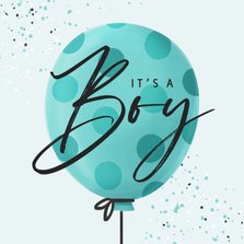 Felicitatiekaart geboorte baby ballon jongen