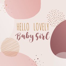 Felicitatiekaart geboorte meisje cirkels en stippen