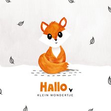 Felicitatiekaart geboorte met geschilderde vos