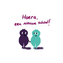 Felicitatiekaart Hoera een nieuwe school iQ+