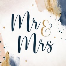 Felicitatiekaart huwelijk met verfstrepen