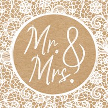 Felicitatiekaart huwelijk - Mr. & Mrs. - Nieuw bruidspaar
