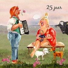 Felicitatiekaart huwelijksjubileum met accordeon