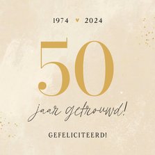 Felicitatiekaart jubileum 50 jaar getrouwd steenlook goud