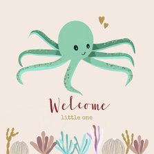 Felicitatiekaart octopus groen