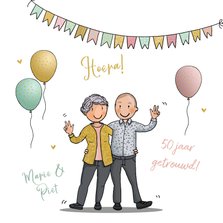 Felicitatiekaart opa en oma huwelijksjubileum