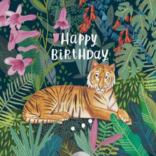 Felicitatiekaart verjaardag tijger in de jungle