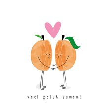 Felicitatiekaartje sinaasappel veel geluk samen lief 
