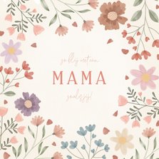 Fleurige Moederdag kaart mama met bloemen