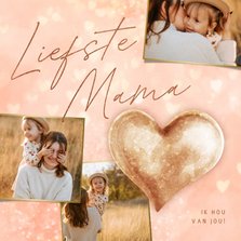 Fotocollage 'Liefste mama' met gouden hart
