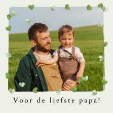 Fotokaart met hartjes groen collage 'fijne Vaderdag'