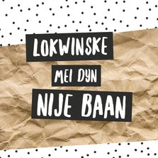 Fryske kaart 'Nije baan'  - zwart wit kraft