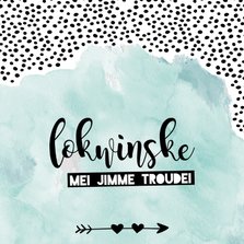 Fryske wenskaart 'Lokwinske mei jimme troudei'