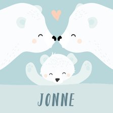 Geboorte felicitatie kaartje met getekende ijsberen