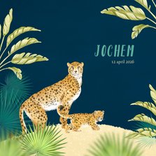 Geboortekaart luipaard jong in de jungle