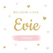 Geboortekaartje meisje hartjes lief