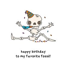 Gefeliciteerd fossiel humor verjaardagkaart