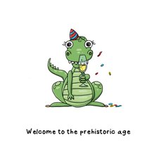 Gefeliciteerd prehistoric age verjaardagskaart