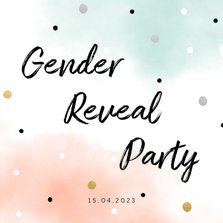 Gender reveal party waterverf confetti roze mintgroen