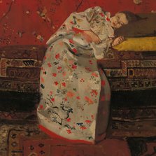 George Breitner. Meisje in witte kimono op sofa