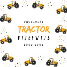 Geslaagd rijbewijs tractor confetti okergeel