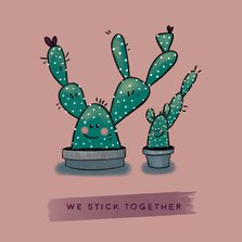 Gezellige vriendschapskaart met twee vrolijke cactussen