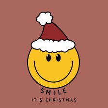 Grappige kerstkaart Smile its Christmas met smiley