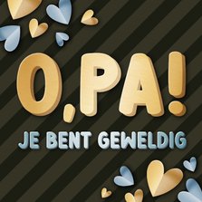 Grappige vaderdagkaart met hartjes voor een vader & opa 