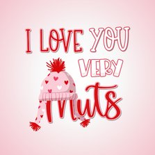 Grappige valentijnskaart I love you very muts illustratie