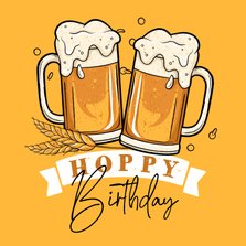 Grappige verjaardagskaart bier hoppy birthday