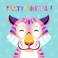 Grappige verjaardagskaart met tijger