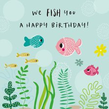 Grappige verjaardagskaart met vissen