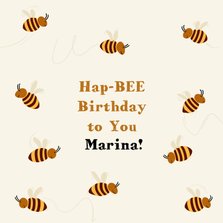 Grappige verjaardagskaart met zwerm bijen